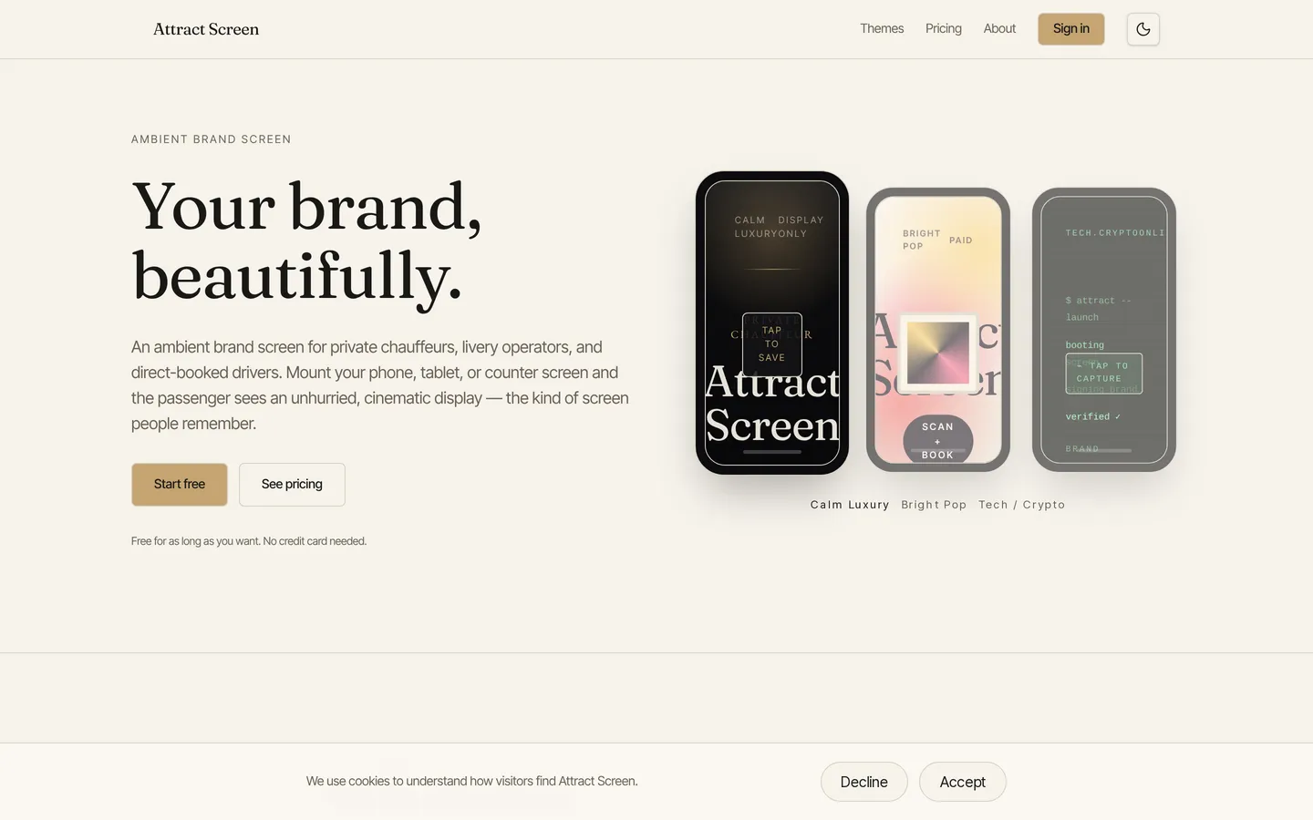 Attract Screen — hero screenshot