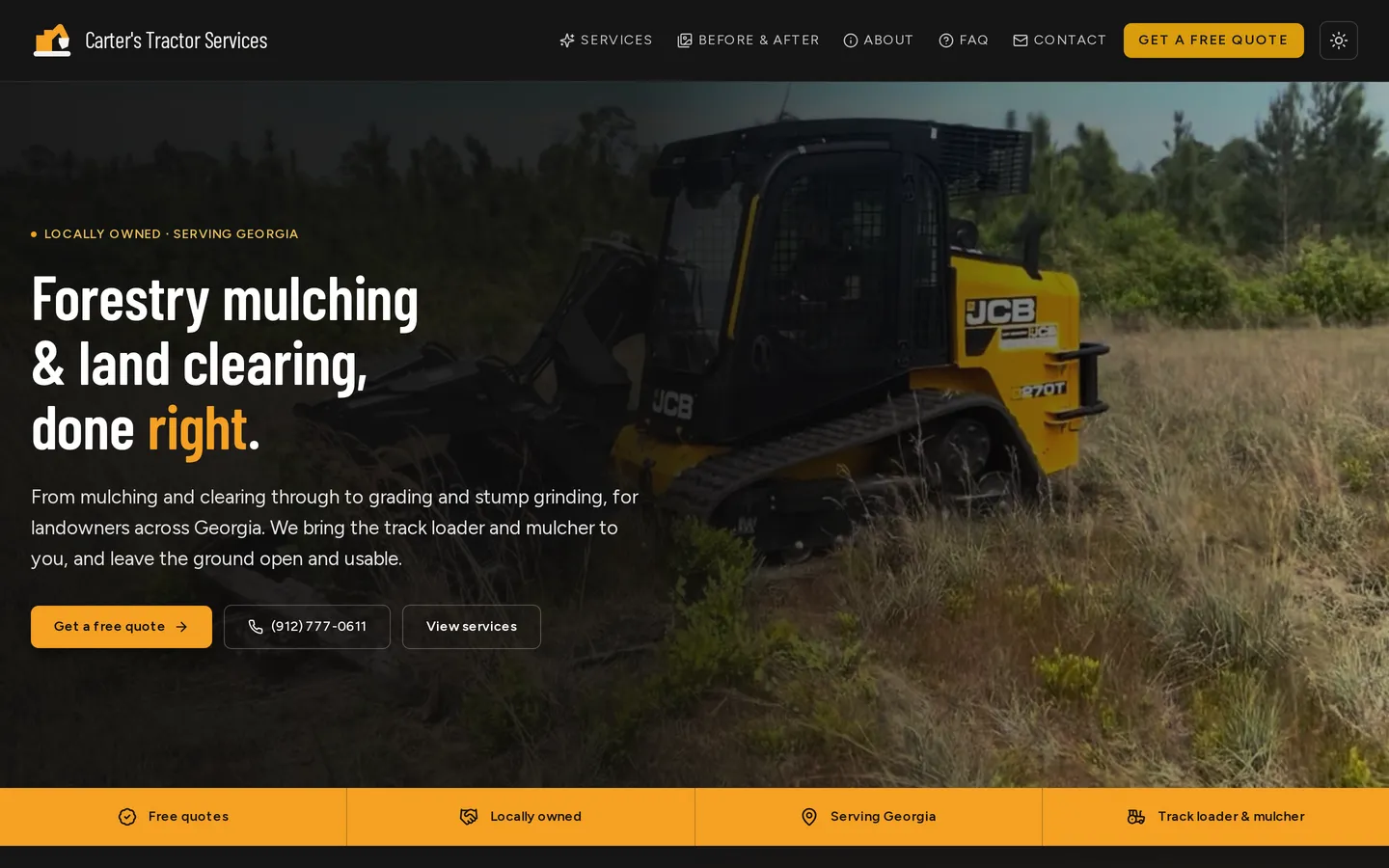 Carter's Tractor Services — Land services site screenshot