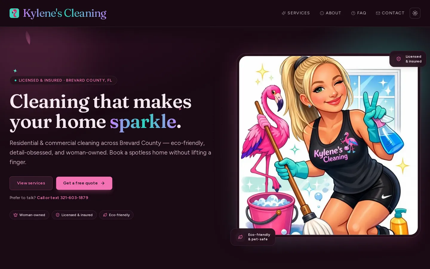 Kylene's Cleaning — Home services site screenshot