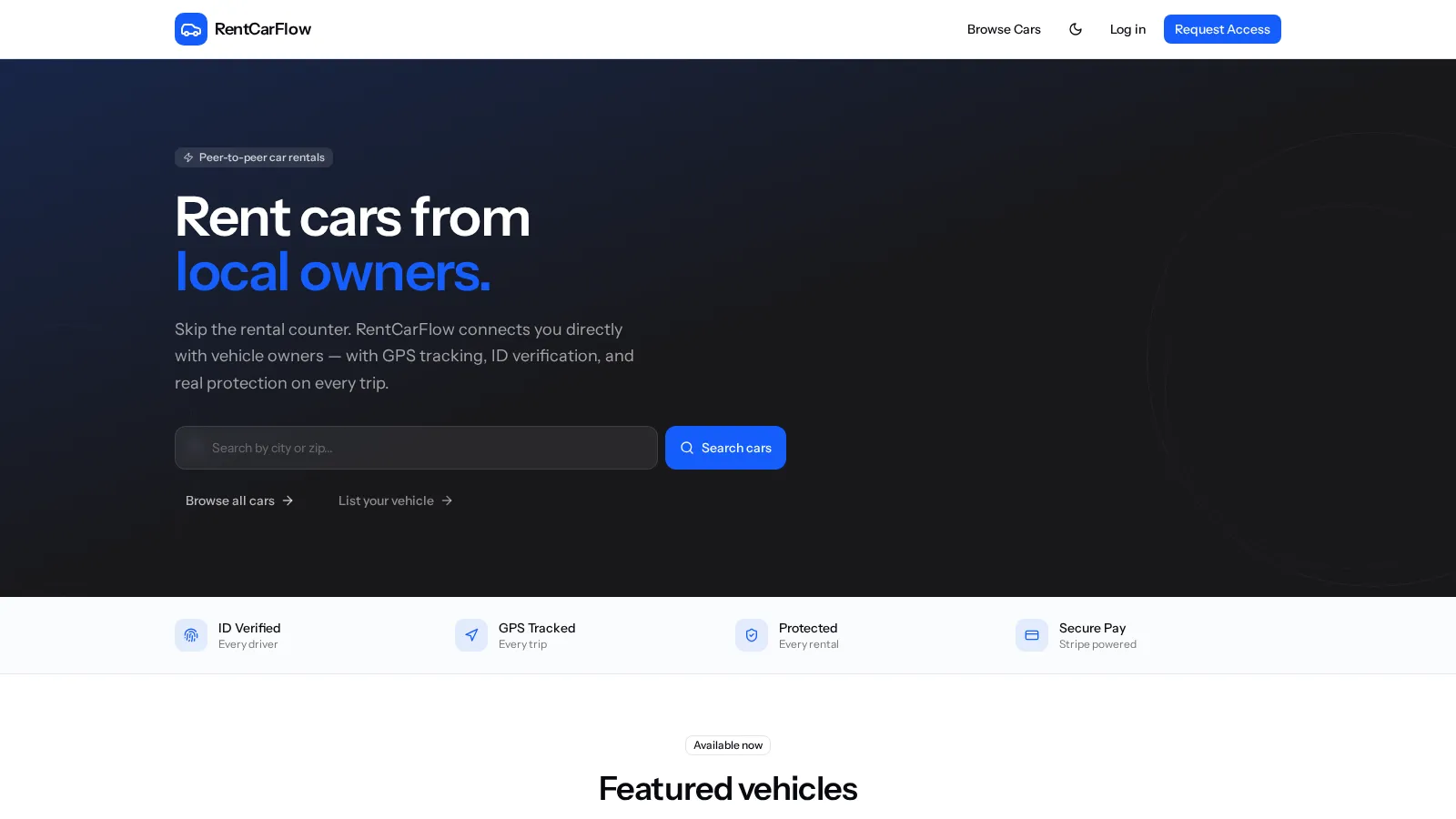 RentCarFlow — hero screenshot
