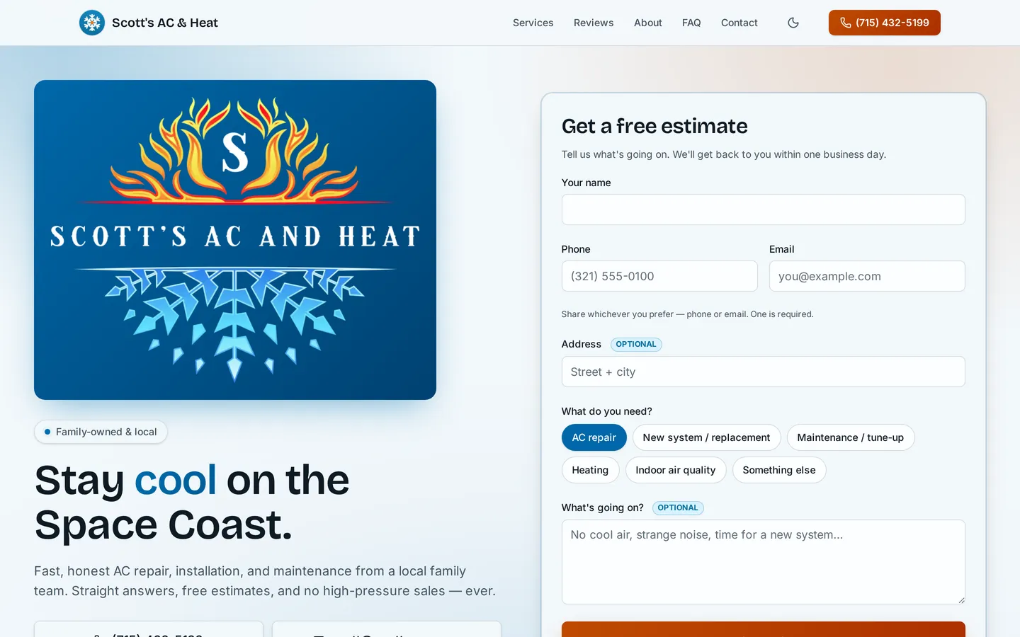 Scott's AC and Heat — hero screenshot