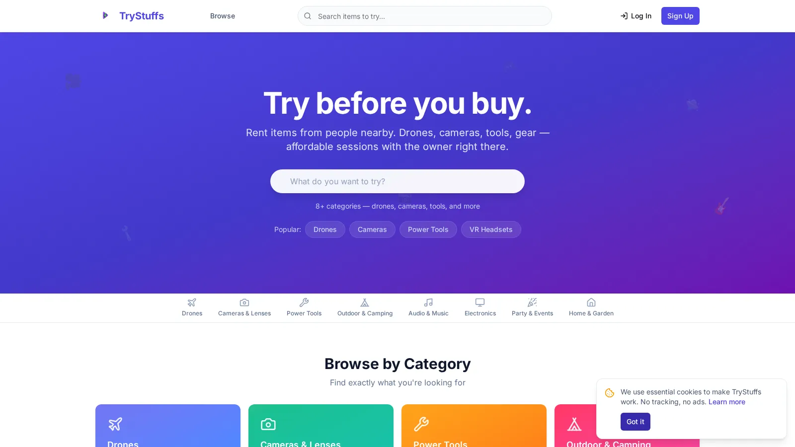 TryStuffs — hero screenshot